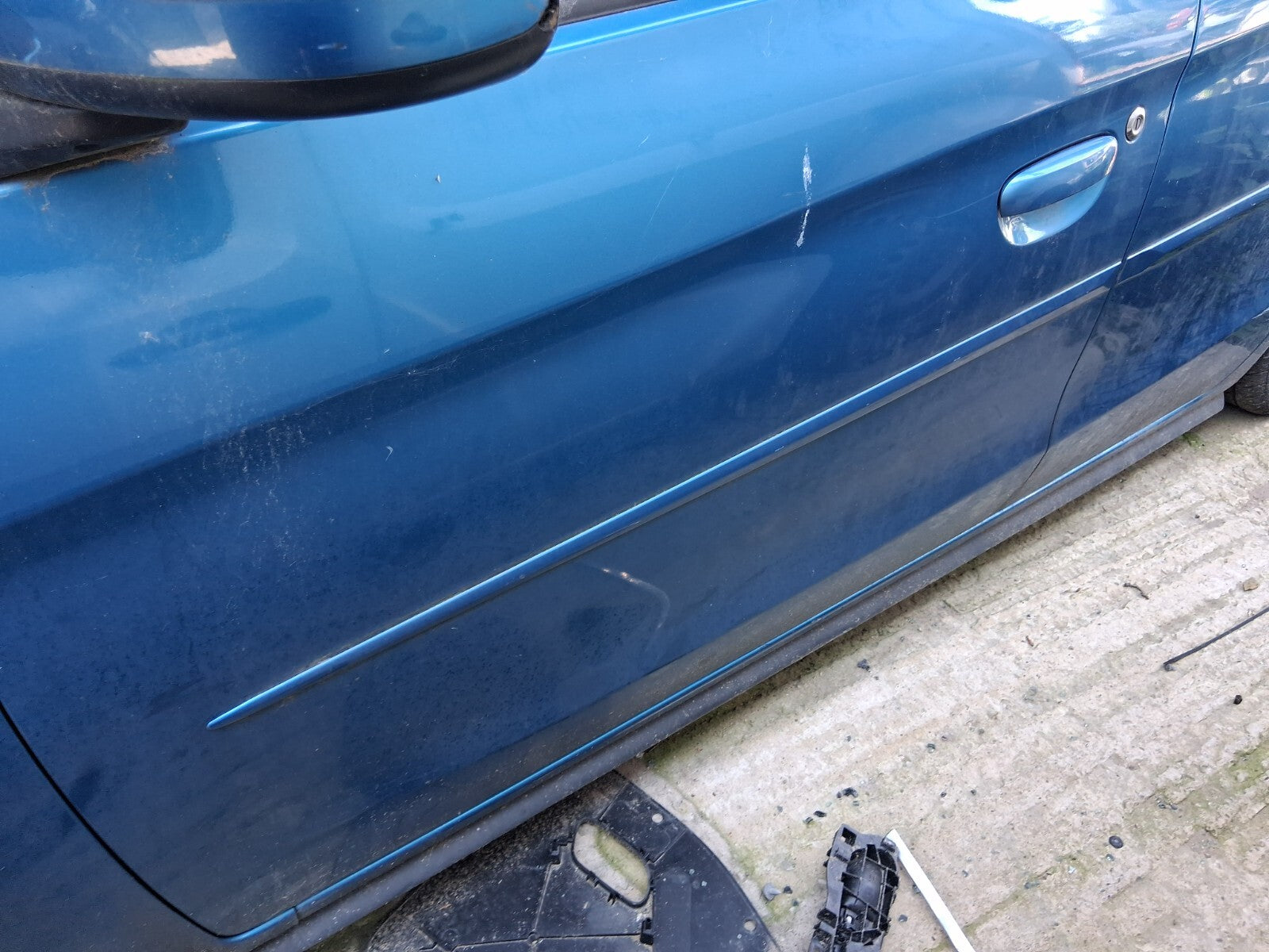 2016 MITSUBISHI MIRAGE MK6 NSF PASSENGER SIDE FRONT BARE DOOR REMIS BLUE T36