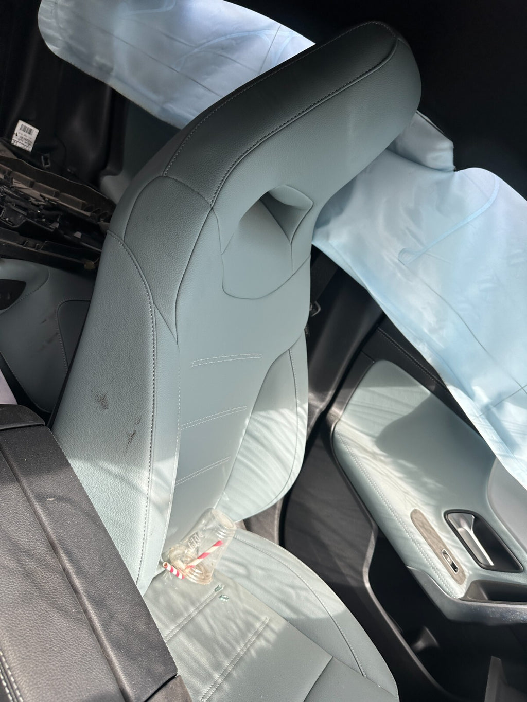 2023 MERCEDES CLA C118 NSF PASSENGER SIDE FRONT SEAT LEATHER LIGHT BLUE GREEN