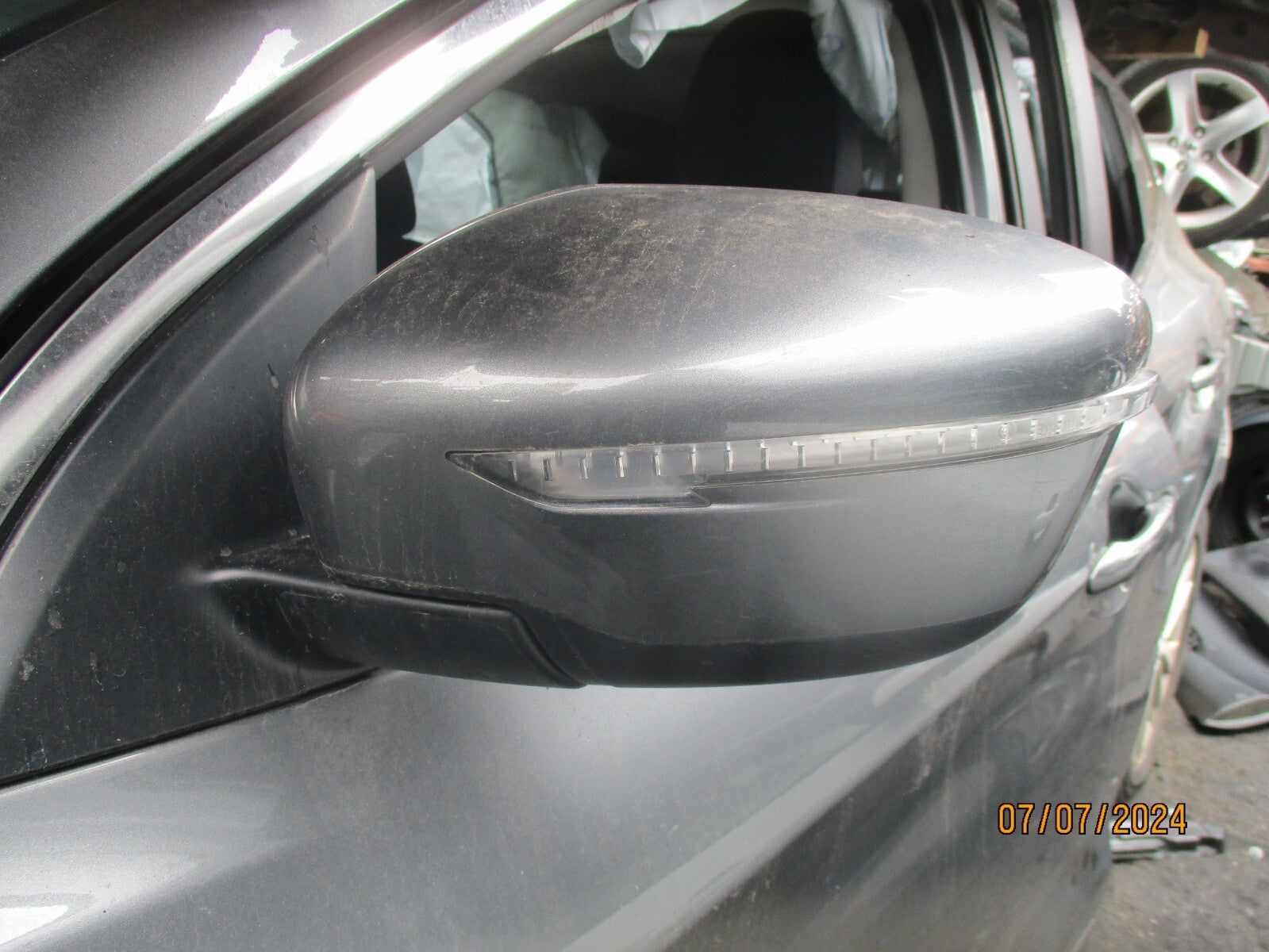NISSAN QASHQAI J11 2014 NSF PASSENGER SIDE ELECTRIC WING MIRROR GREY MET KAD
