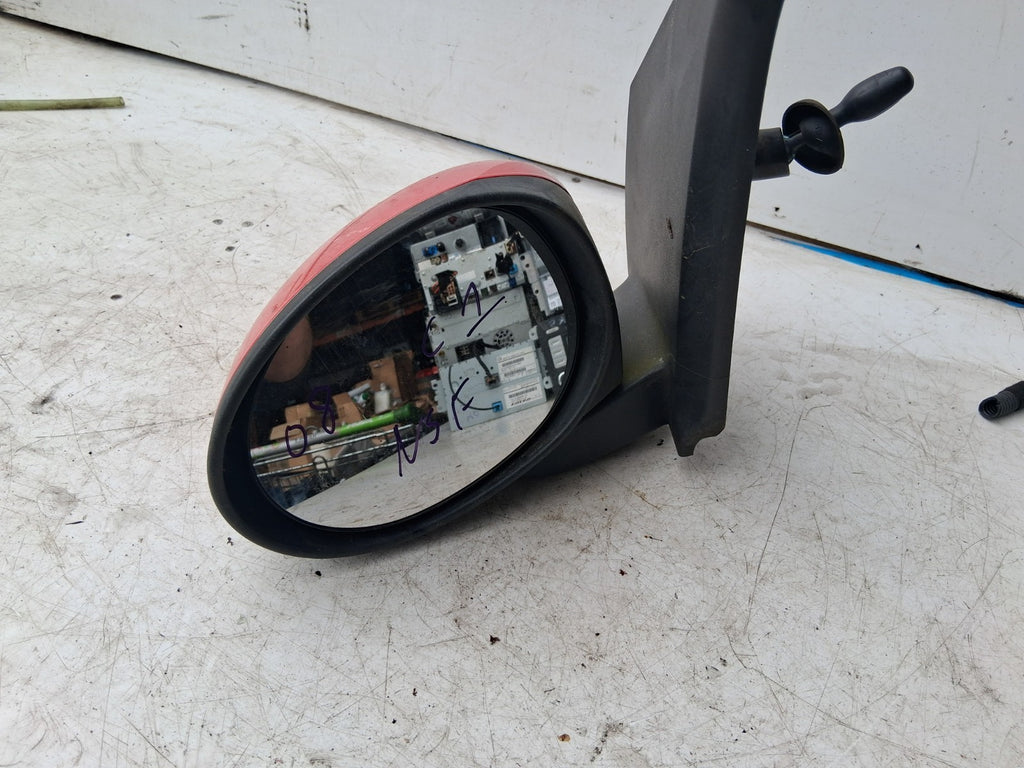 2008 CITROEN C1 MK1 NSF PASSENGER SIDE FRONT MANUAL WING MIRROR RED 879400H020