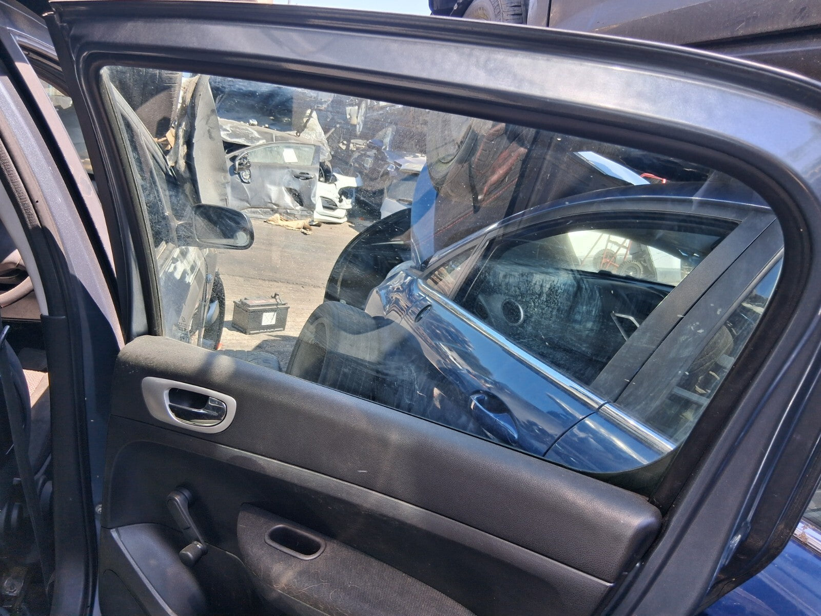 2006 PEUGEOT 307 OSR DRIVER SIDE REAR COMPLETE DOOR IRON GREY METALLIC EZWD