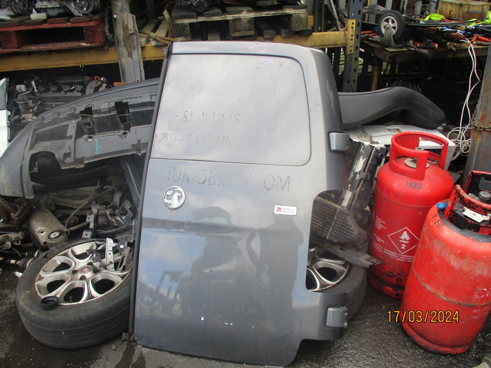 VAUXHALL VIVARO MK3 2021 OSR DRIVER SIDE REAR DOOR GREY DAMAGED