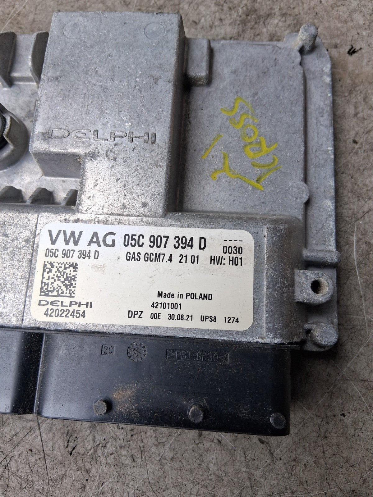 2021 VW VOLKSWAGEN T CROSS ECU ENGINE CONTROL UNIT MODULE 05C907394D