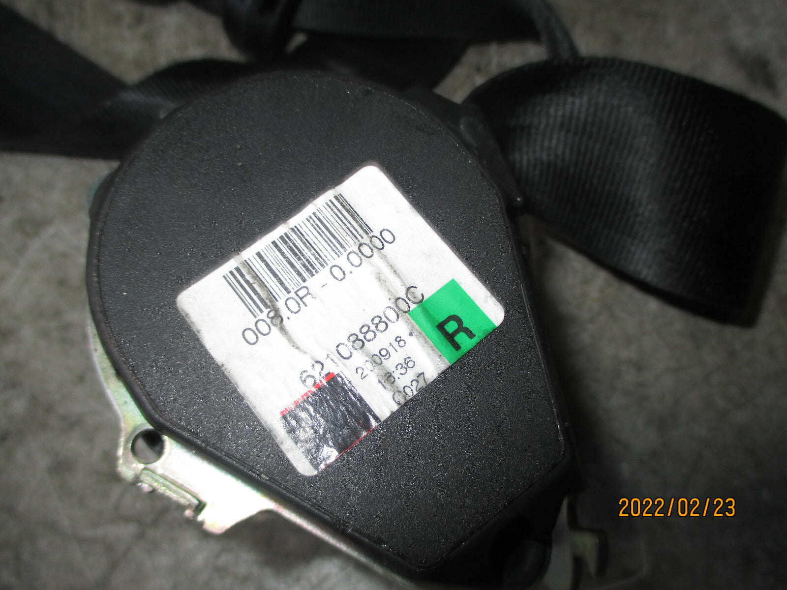 DACIA SANDERO 2017 OSF DRIVER SIDE FRONT SEAT BELT ASSEMBLY 621088800C