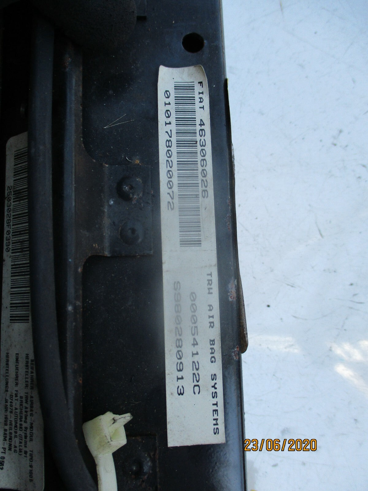 FIAT COUPE 2000 NS PASSENGER SIDE DASHBOARD DASH AIRBAG UNIT 46306026