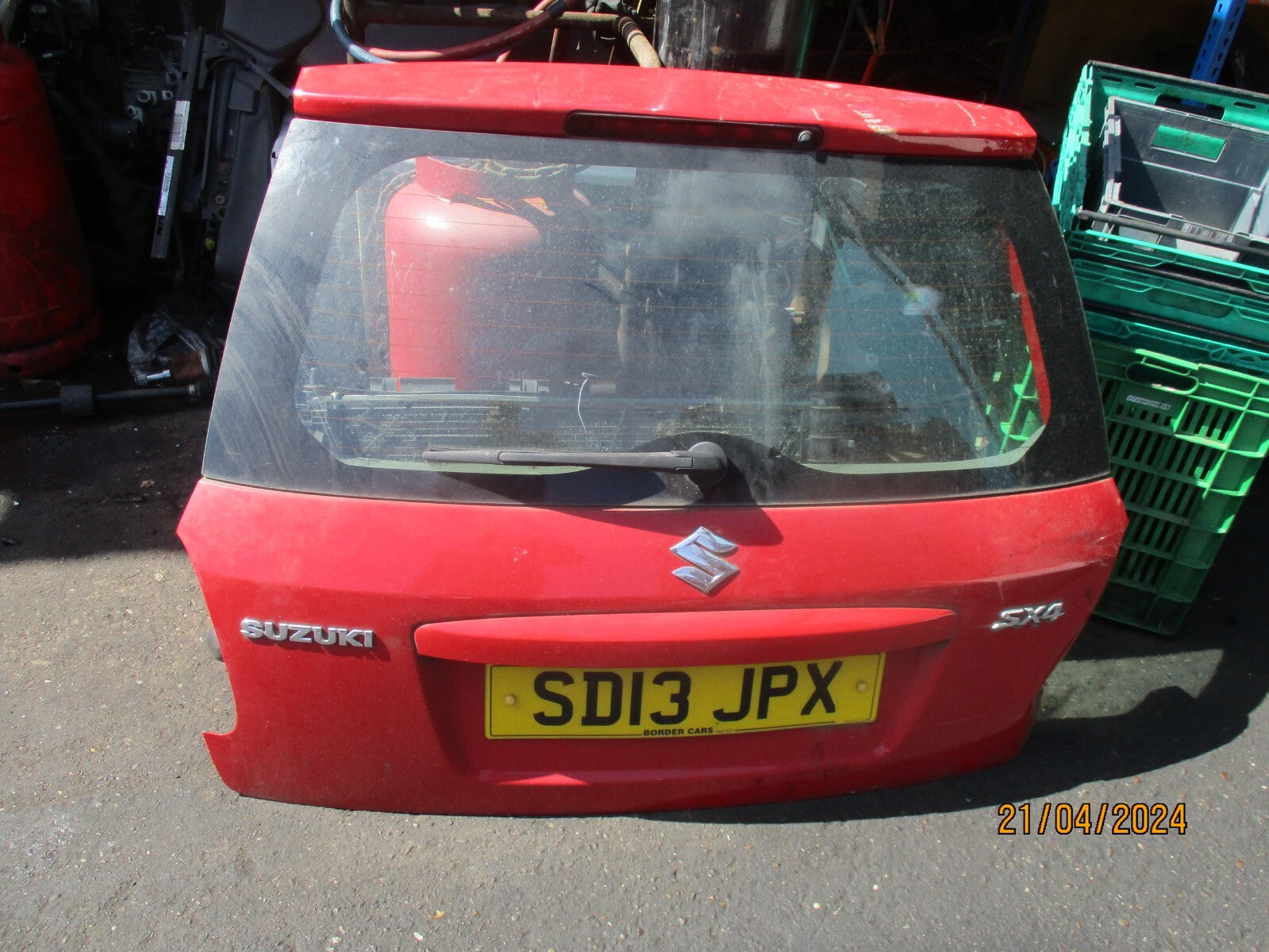 2013 SUZUKI SX4 REAR TAILGATE BOOTLID RED DAMAGED RIGHT SIDE CORNER