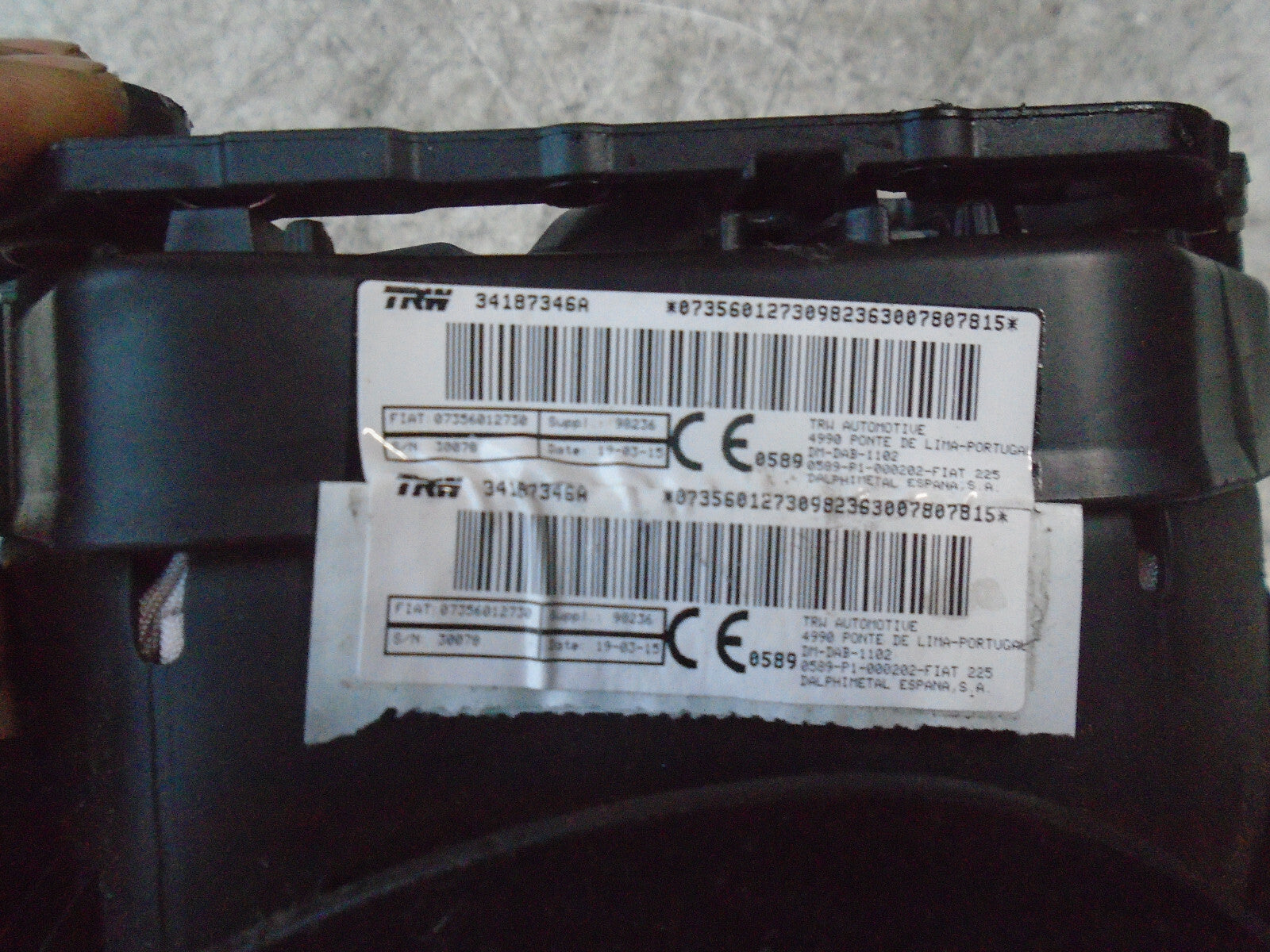 2015 PEUGEOT BIPPER DRIVER'S STEERING SAFETY BAG 07356012730
