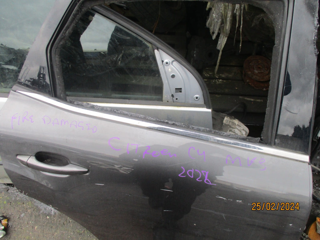 CITROEN C4 MK3 2022 OSR DRIVER SIDE REAR DOOR GREY DAMAGED