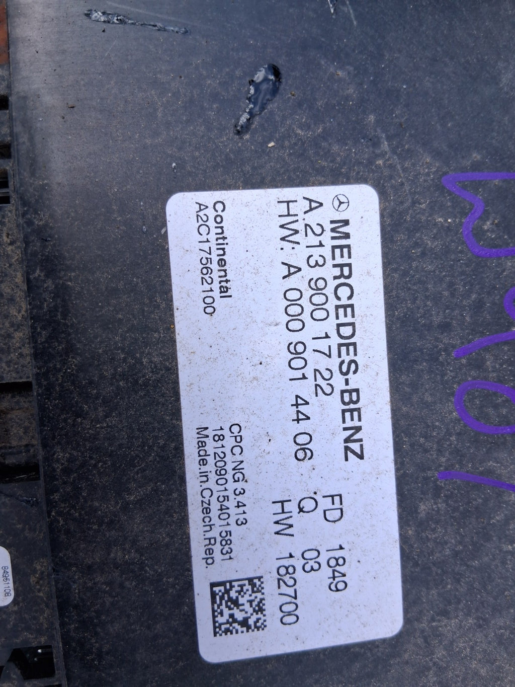 2020 MERCEDES BENZ SPRINTER W907 GEARBOX CONTROL ECU A2139001722