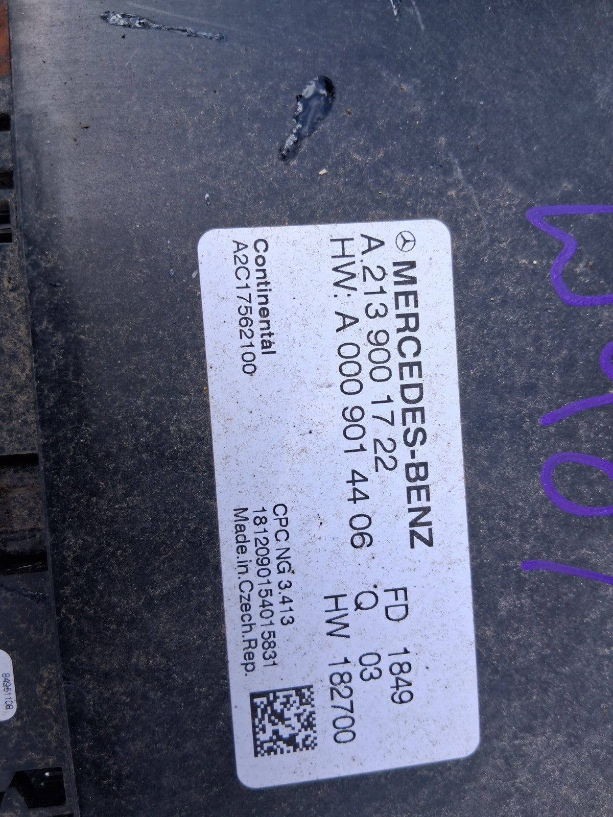 2020 MERCEDES BENZ SPRINTER W907 GEARBOX CONTROL ECU A2139001722