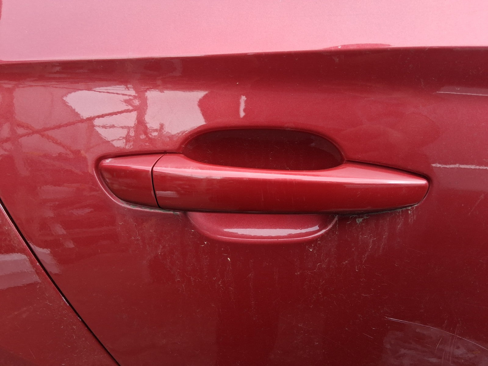 2020 VAUXHALL CORSA F HATCH OSR DRIVER SIDE REAR EXTERIOR DOOR HANDLE RED