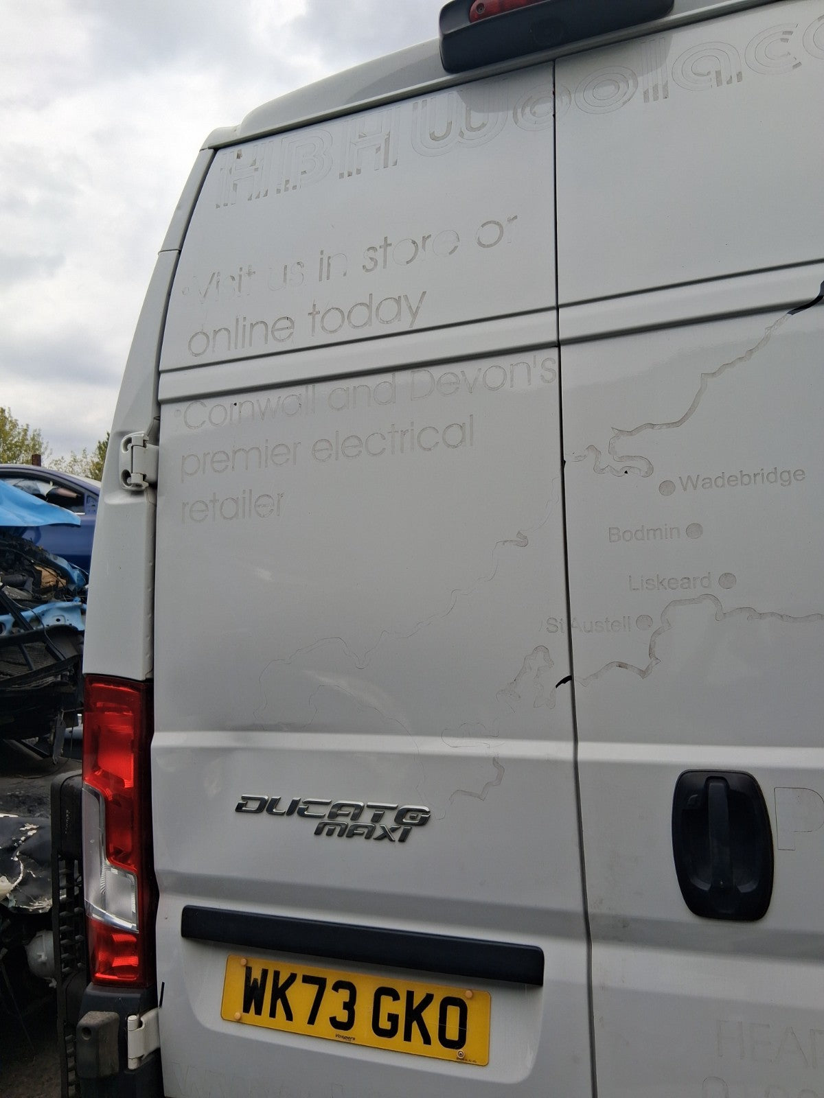 2023 FIAT DUCATO MK3 EXTRA HIGH ROOF NSR PASSENGER SIDE REAR BARE DOOR WHITE