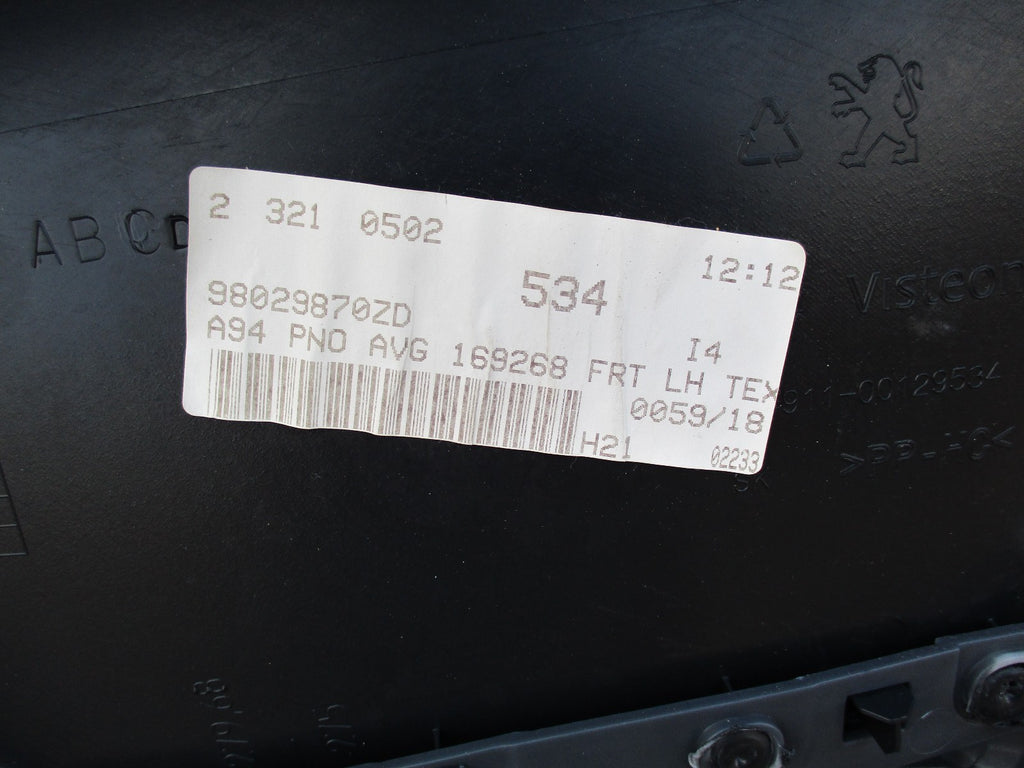 PEUGEOT 2008 2015 NSF PASSENGER SIDE FRONT DOOR CARD
