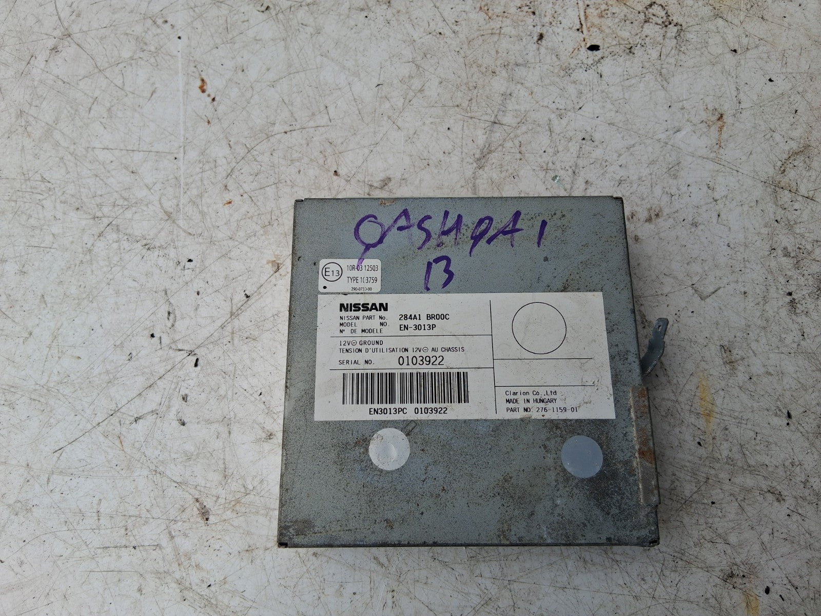 2013 NISSAN QASHQAI J10 CAMERA CONTROL MODULE ECU 284A1BR00C