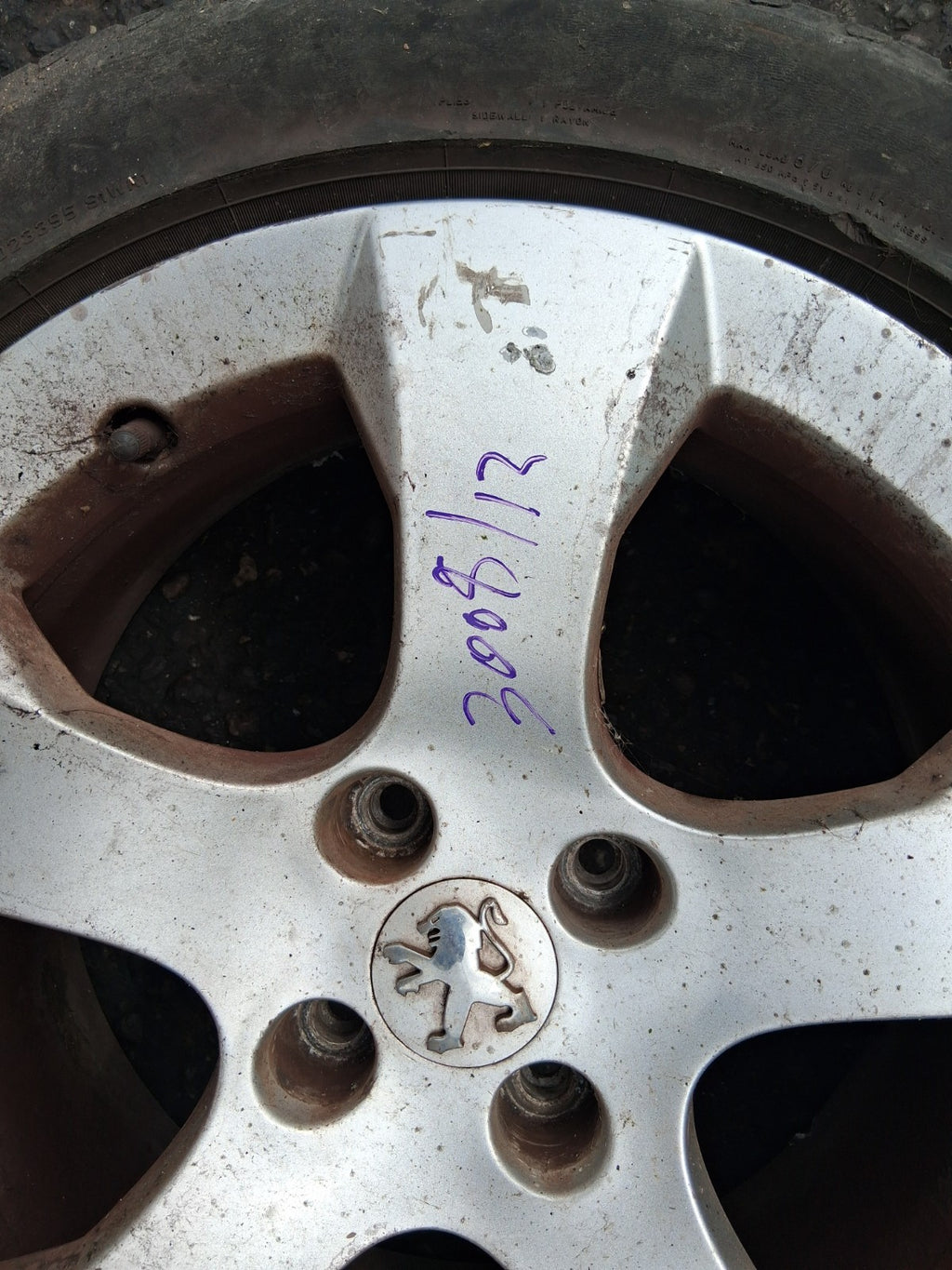 2012 PEUGEOT 3008 MK1 17 INCH ALLOY WHEEL WITH TYRE 225/50R17