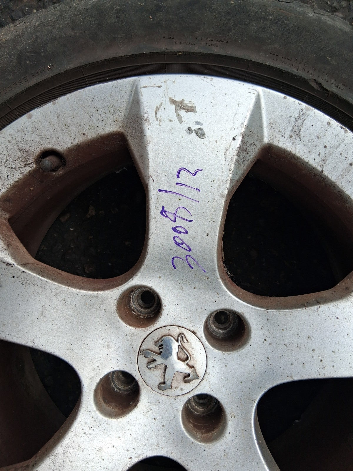 2012 PEUGEOT 3008 MK1 17 INCH ALLOY WHEEL WITH TYRE 225/50R17