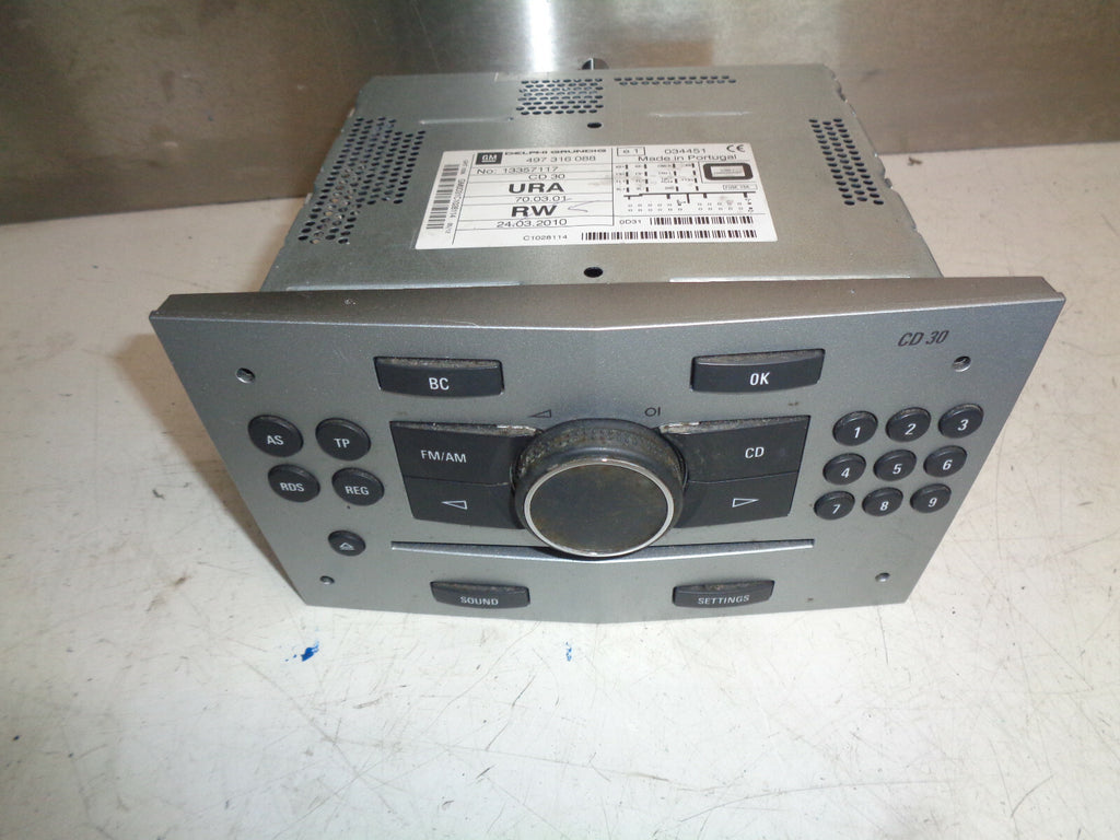 VAUXHALL ASTRA H MK5 2010 STEREO CD30 RADIO HEAD UNIT 13357117