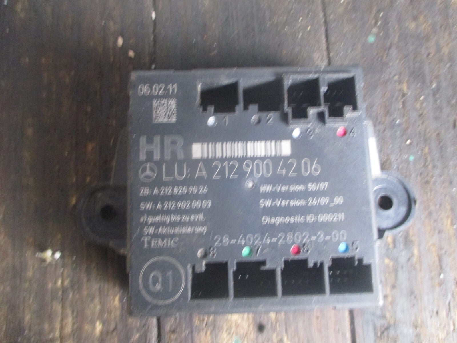 MERCEDES-BENZ E CLASS 2014 OSR DRIVER SIDE REAR DOOR CONTROL MODULE 2129004206