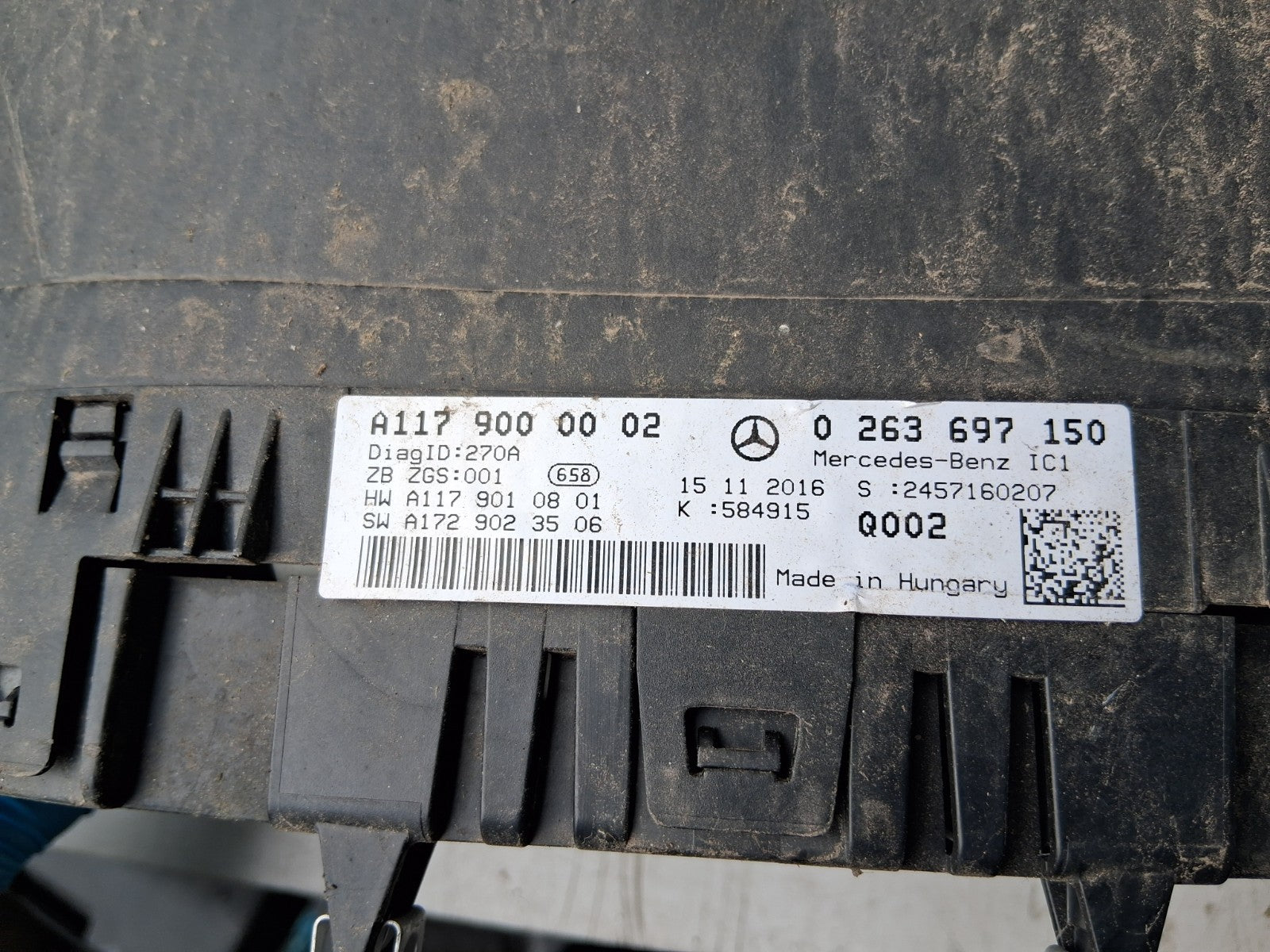 MERCEDES BENZ CLA 2016 C117 2.1 DIESEL INSTRUMENT CLUSTER A1179000002