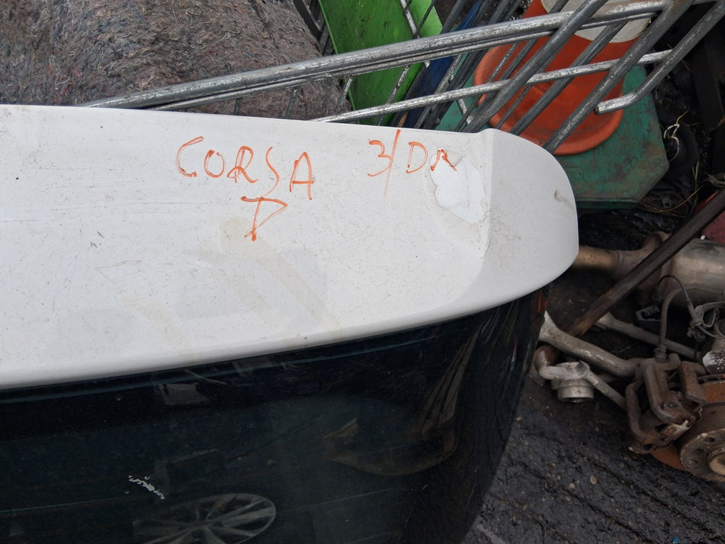 2009 VAUXHALL CORSA D REAR BOOTLID TAILGATE COMPLETE WHITE