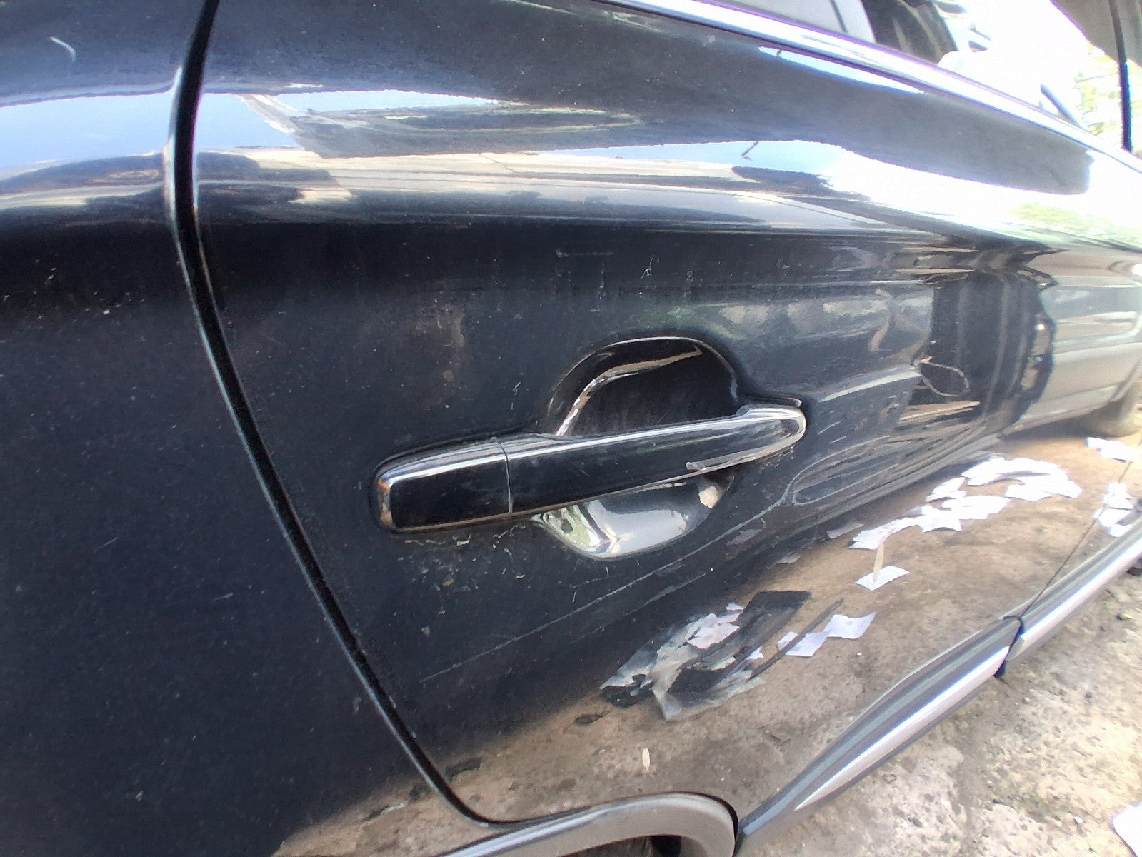 2018 MITSUBISHI OUTLANDER MK3 OSR DRIVER REAR DOOR HANDLE AMETHYST BLACK X42