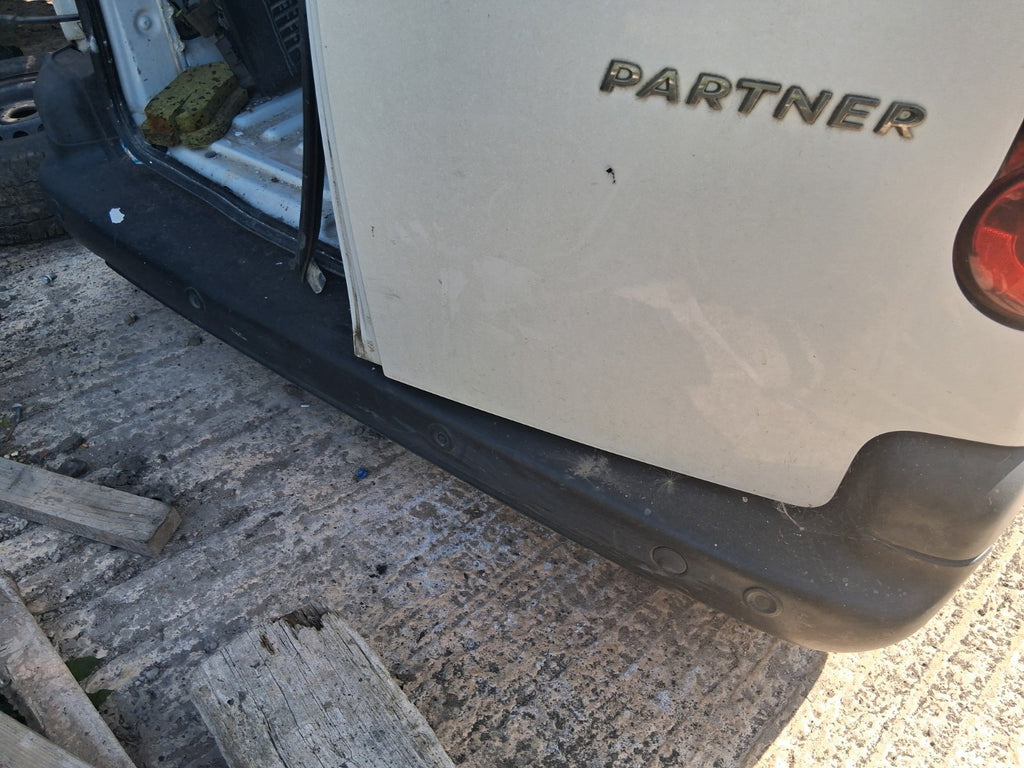 2015 PEUGEOT PARTNER MK2 COMPLETE REAR BUMPER WITH PDC SENSORS BLACK