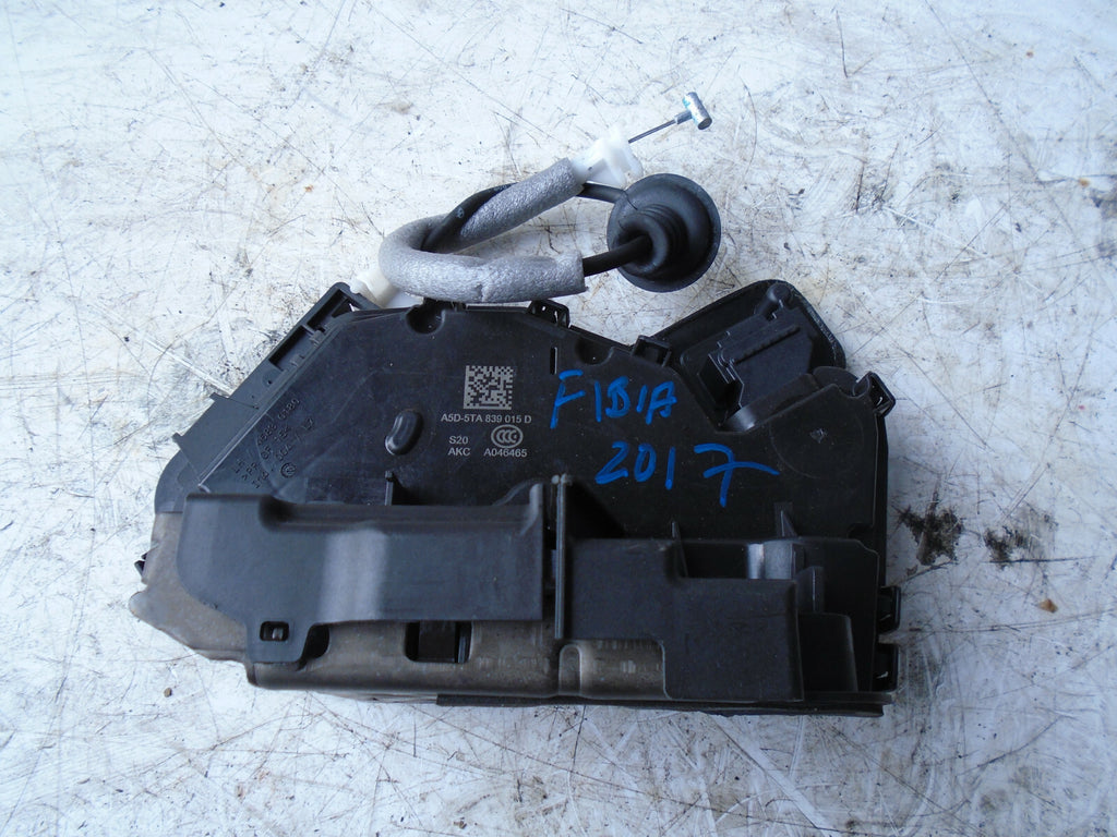 SKODA FABIA 2017 MK3 NSR PASSENGER SIDE REAR DOOR LOCK MECHNAISM 5TA839015D