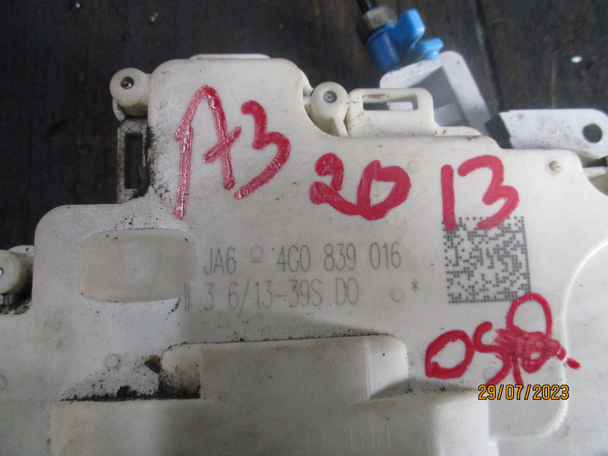 AUDI A3 2013 OSR DRIVER SIDE REAR DOOR LOCK MECHANISM 4G0839016