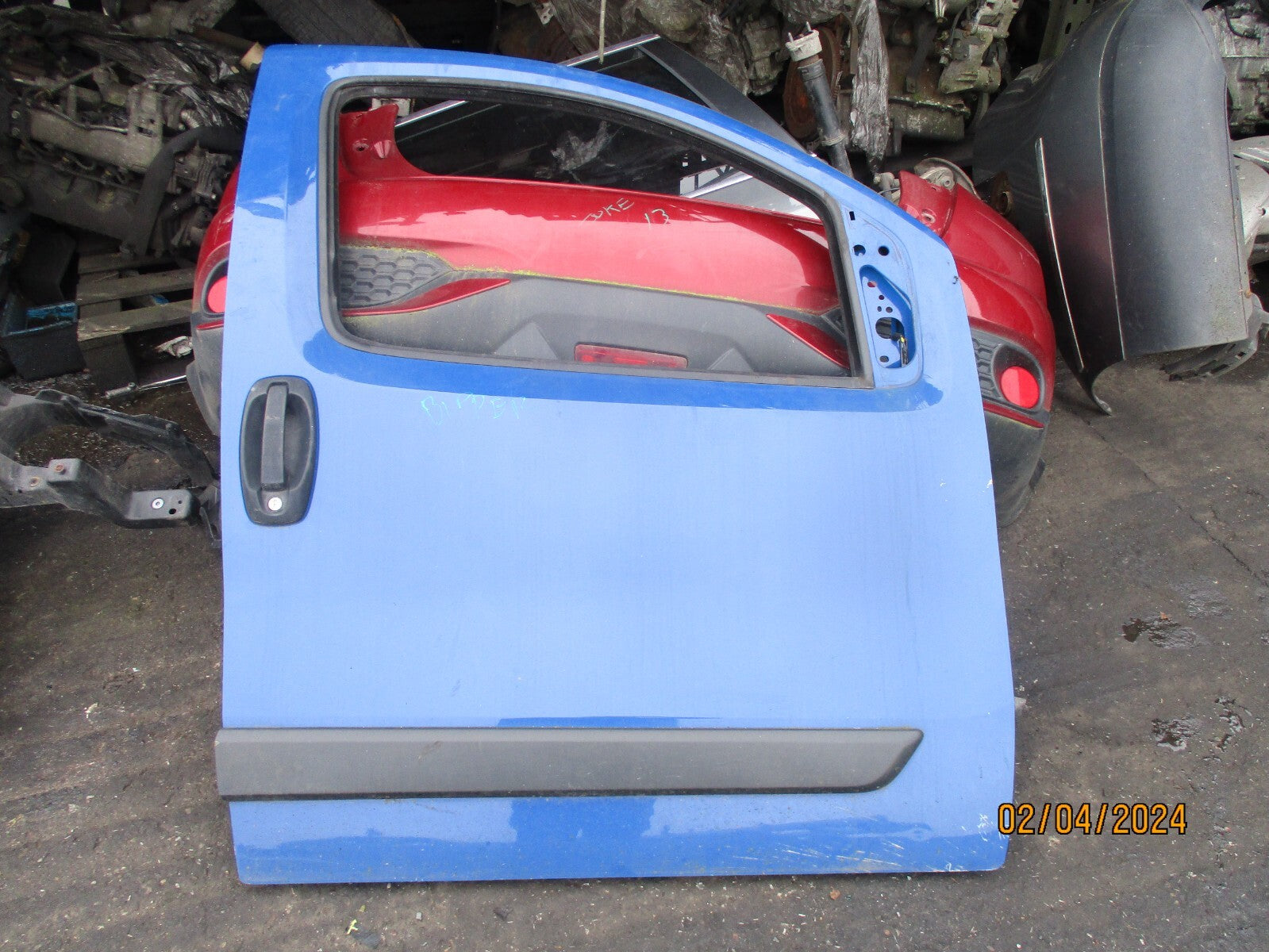 PEUGEOT BIPPER 2015 OSF DRIVER SIDE FRONT DOOR BLUE