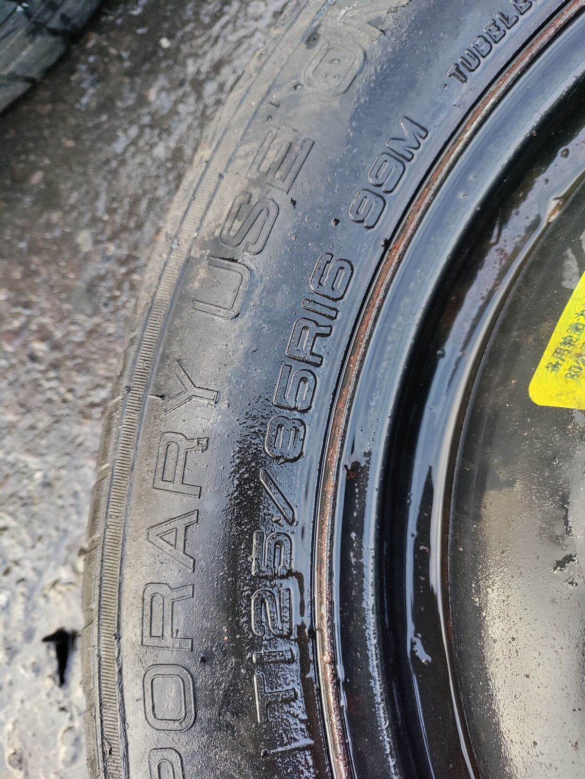 2019 CITROEN C4 GRAND SPACETOURER 16 INCH SPACE SAVER WHEEL 125/85R16