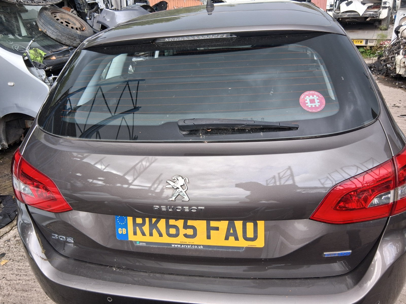 2015 PEUGEOT 308 MK2 ESTATE REAR BARE TAILGATE  BOOTLID GREY MOKA KKS