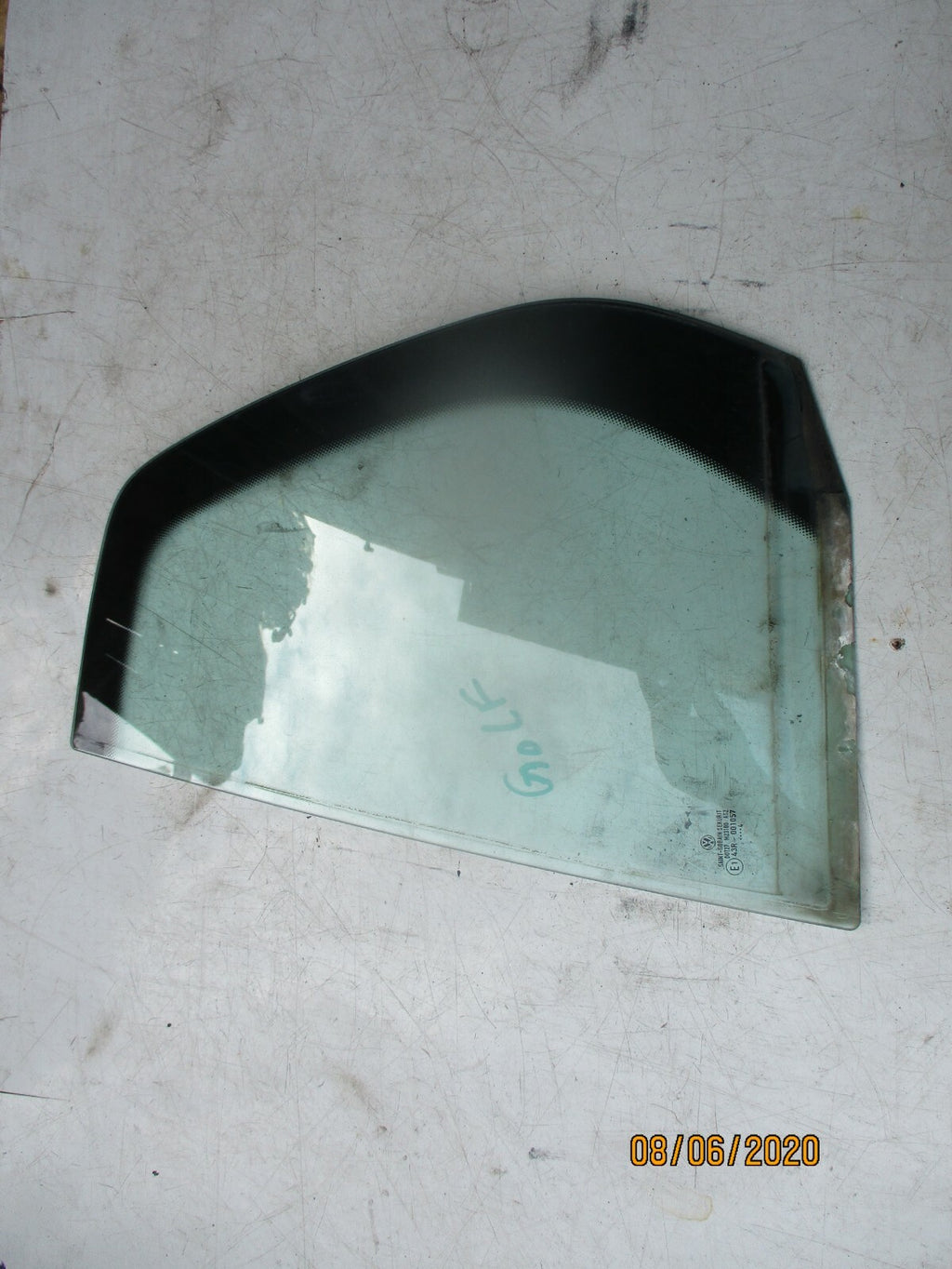 VOLKSWAGEN GOLF MK5 1K 2008 NSR PASSENGER REAR QUARTER WINDOW GLASS 43R-001057