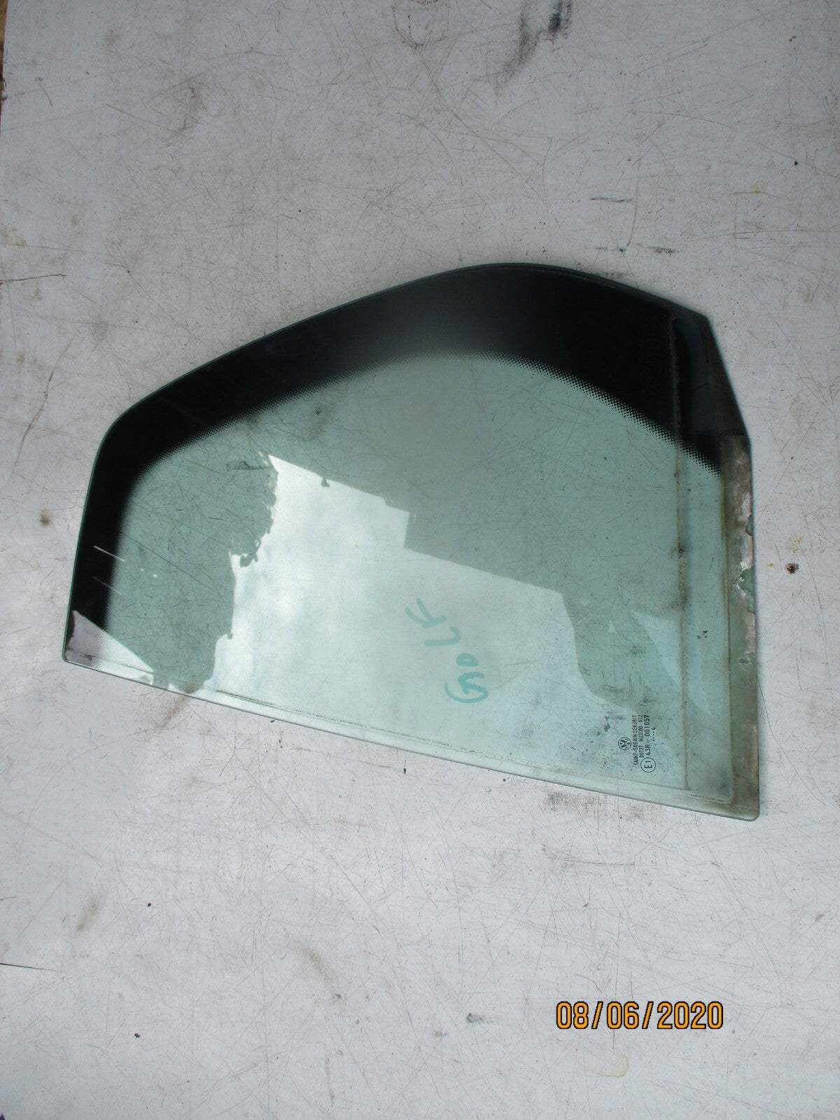 VOLKSWAGEN GOLF MK5 1K 2008 NSR PASSENGER REAR QUARTER WINDOW GLASS 43R-001057
