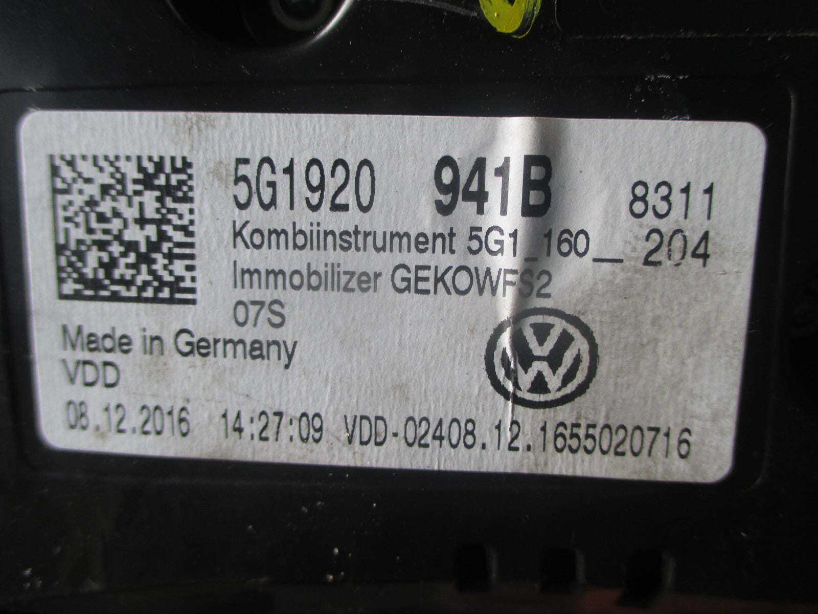 VW VOLKSWAGEN GOLF MK7 2017 1.6 DIESEL SPEEDOMETER INSTRUMENT CLOCK 5G1920941B