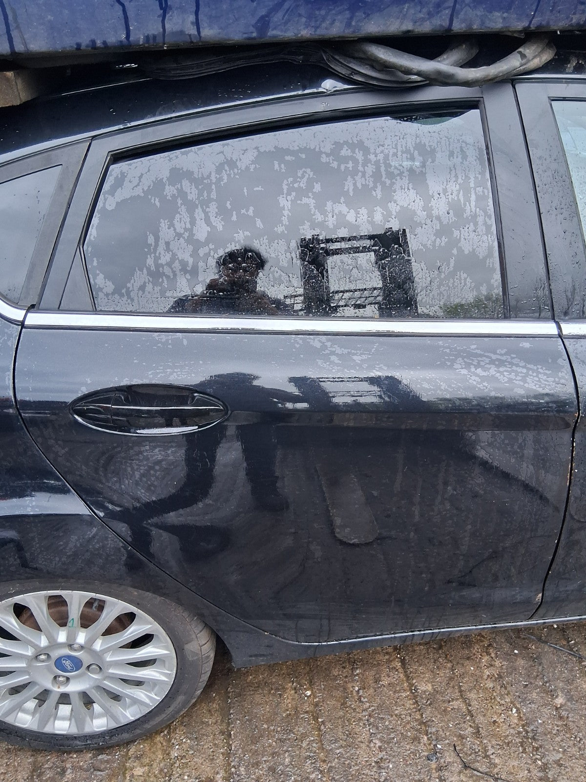 2014 FORD FIESTA MK7 OSR DRIVER SIDE REAR RIGHT COMPLETE DOOR PANTHER BLACK DC