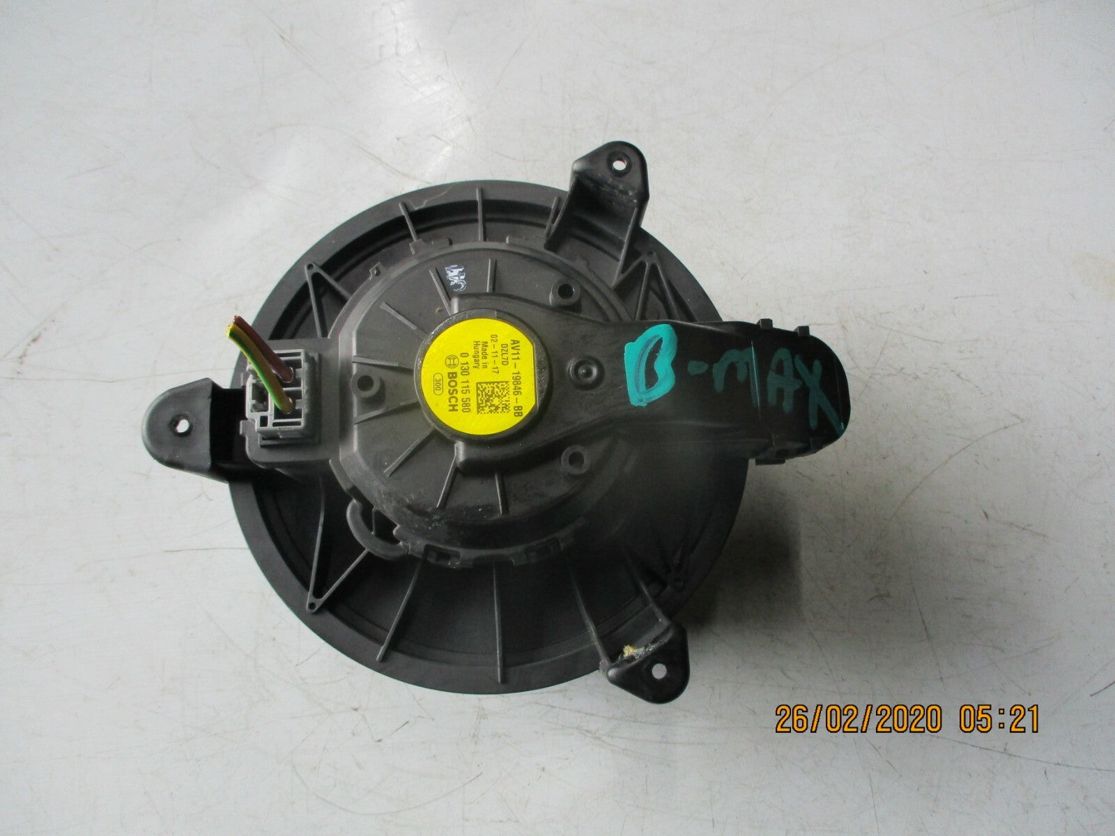 FORD B MAX 2014 HEATER AIR FAN BLOWER MOTOR ASSEMBLY UNIT AV11-19846-BB