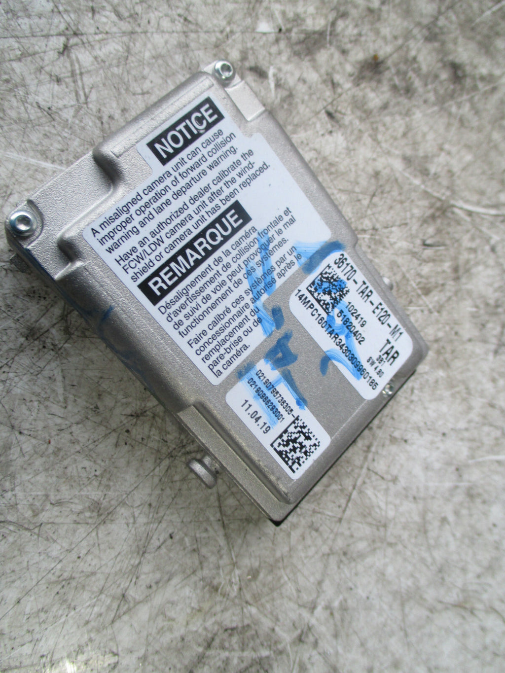 HONDA JAZZ MK4 2019 CAMERA CONTROL ECU MODULE 36170TARE120M1