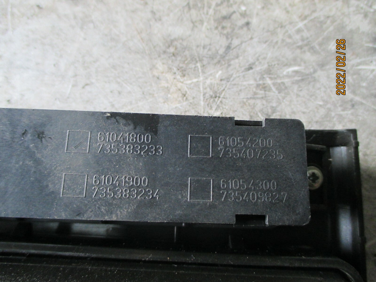 FIAT GRANDE PUNTO 2006 CENTRE AIR VENTS WITH HAZARD SWITCH 735383233