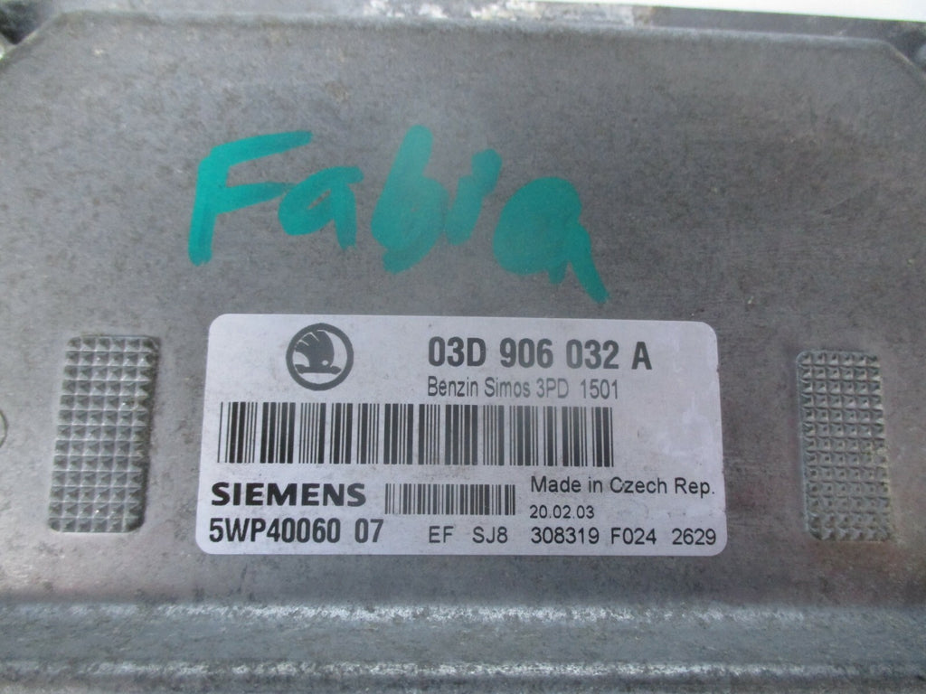 SKODA FABIA 6Y 2003 1.2 PETROL ECU ENGINE CONTROL UNIT MODULE 03D906032A
