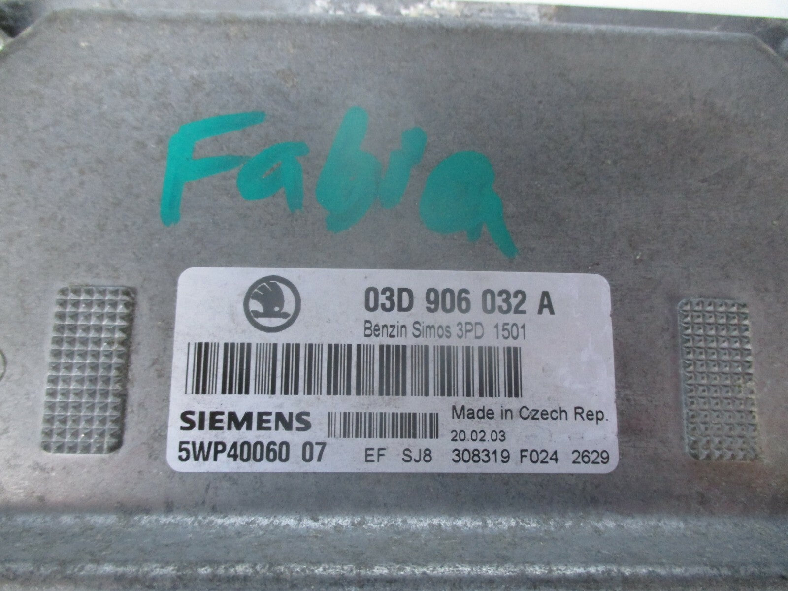 SKODA FABIA 6Y 2003 1.2 PETROL ECU ENGINE CONTROL UNIT MODULE 03D906032A