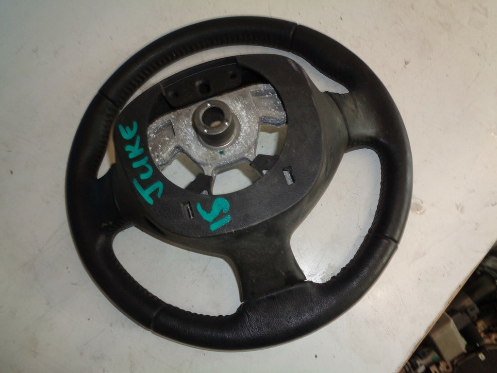 NISSAN JUKE MK1 F15 2015 STEERING WHEEL BLACK LEATHER 484301KE1A