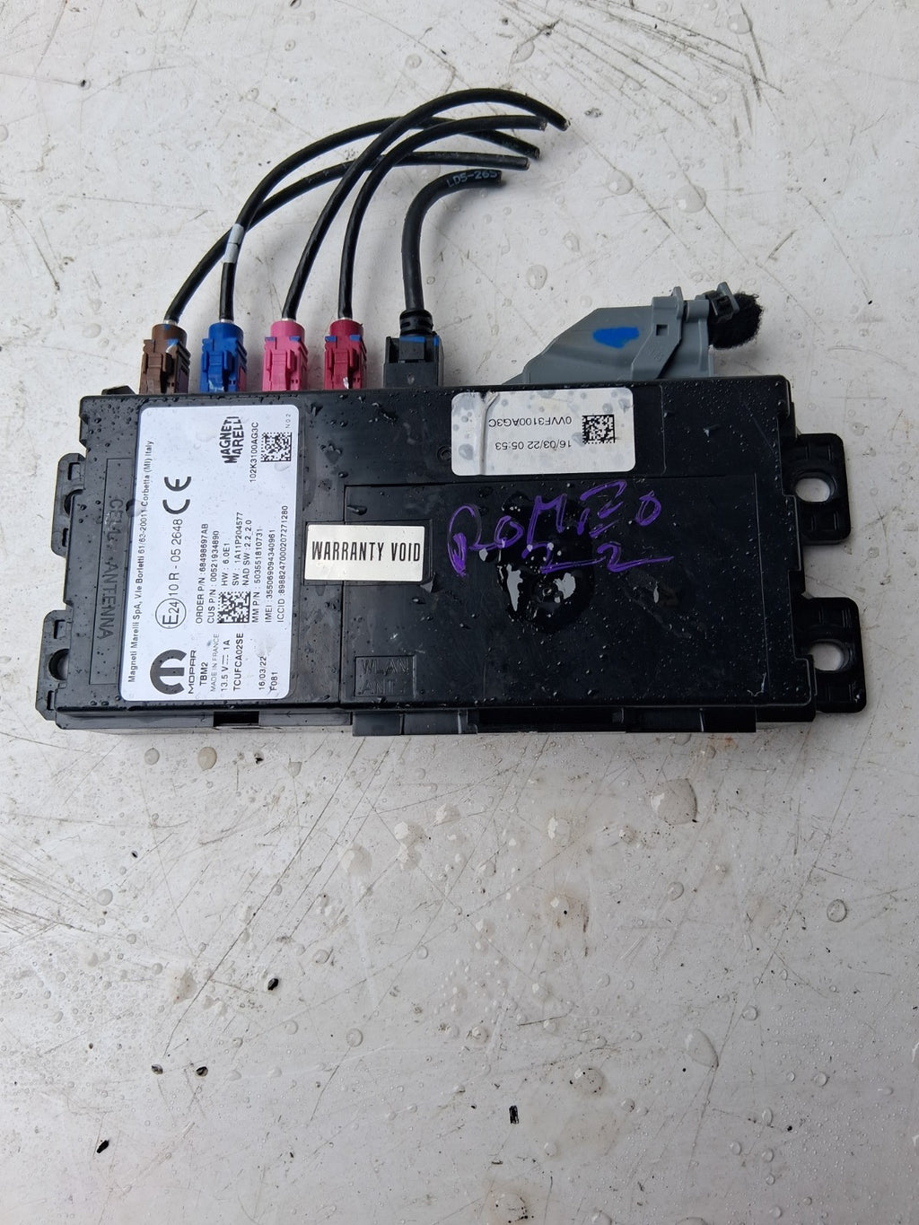 2022 ALFA ROMERO STELVIO Q4 949 BLUETOOTH CONTROL MODULE ECU 68498697AB
