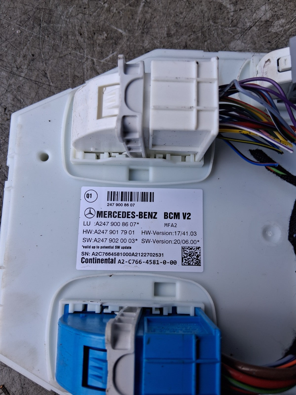 2021 MERCEDES A CLASS BODY COMFORT CONTROL MODULE A2C7664581000