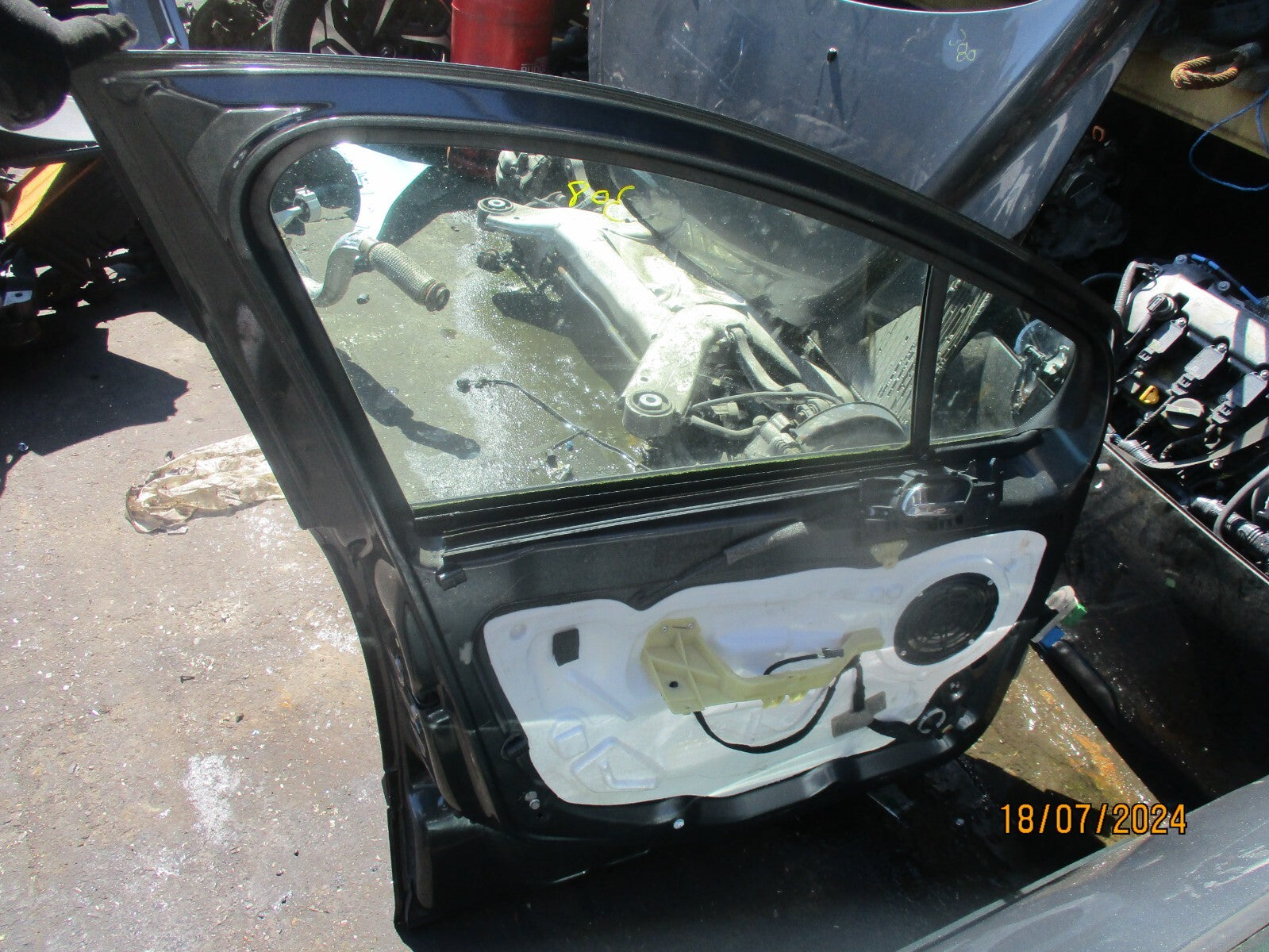 2009 PEUGEOT 308 MK1 NSF PASSENGER SIDE FRONT DOOR COMPLETE SHARK GREY KTP
