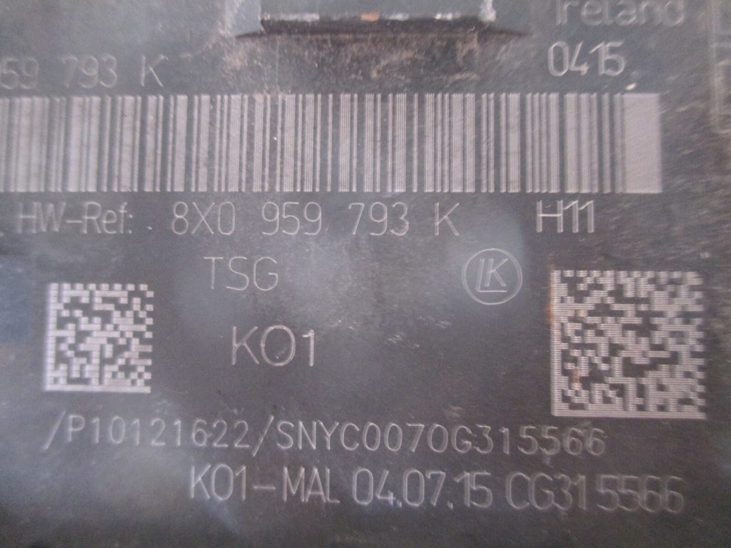 AUDI A1 8X 2015 NSR PASSENGER SIDE REAR CONTROL MODULE 8X0959793K