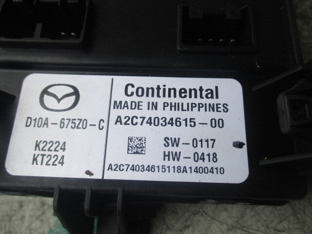 2019 MAZDA 2 MK4 1.5 PETROL COMFORT CONTROL MODULE UNIT D10A675Z0