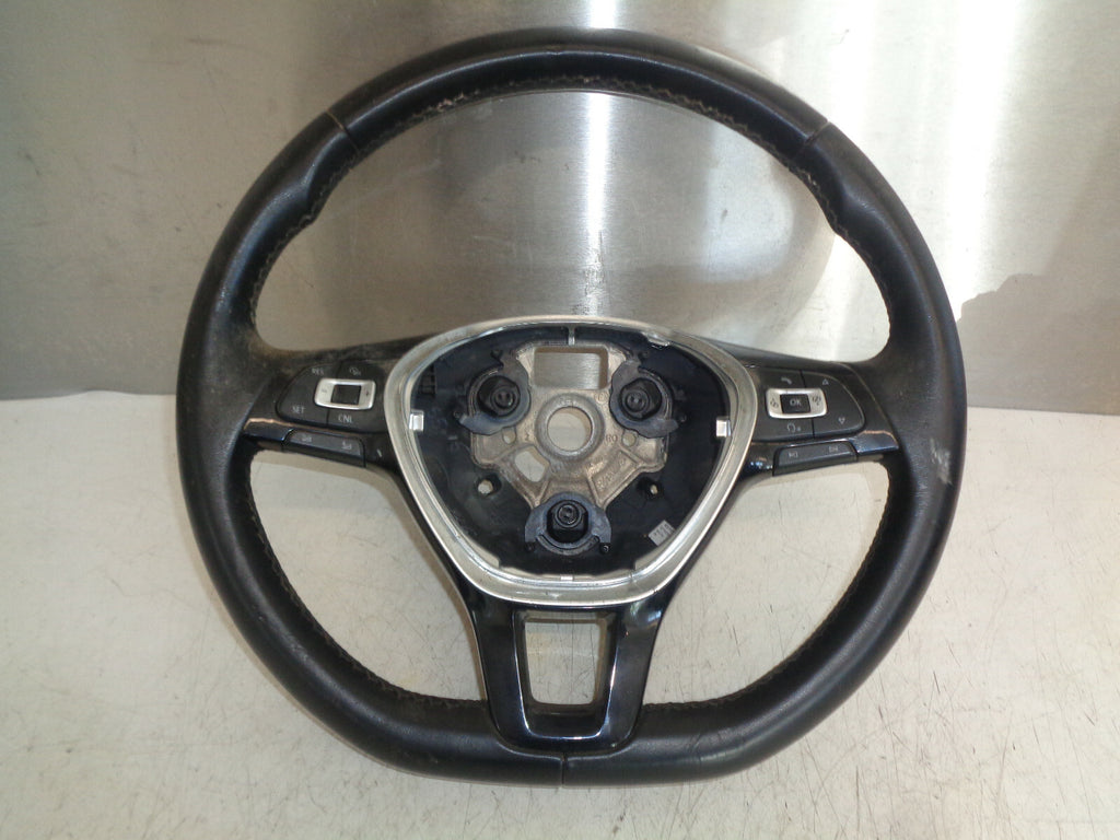 VW VOLKSWAGEN POLO 2016 3 SPOKE MULTIFUNCTION LEATHER STEERING WHEEL 6C0419091F