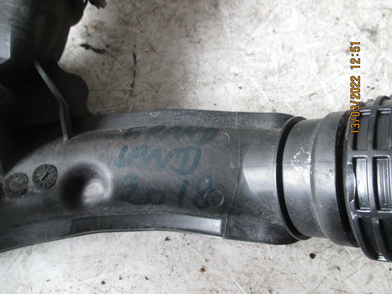 VAUXHALL GRANDLAND X 2018 INTER COOLER PIPE 9804177580
