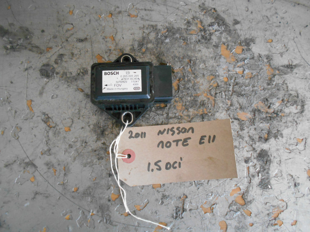NISSAN NOTE E11 2011 1.5 DCI 88 BHP YAW ACCELERATION RATE SENSOR 0265003265