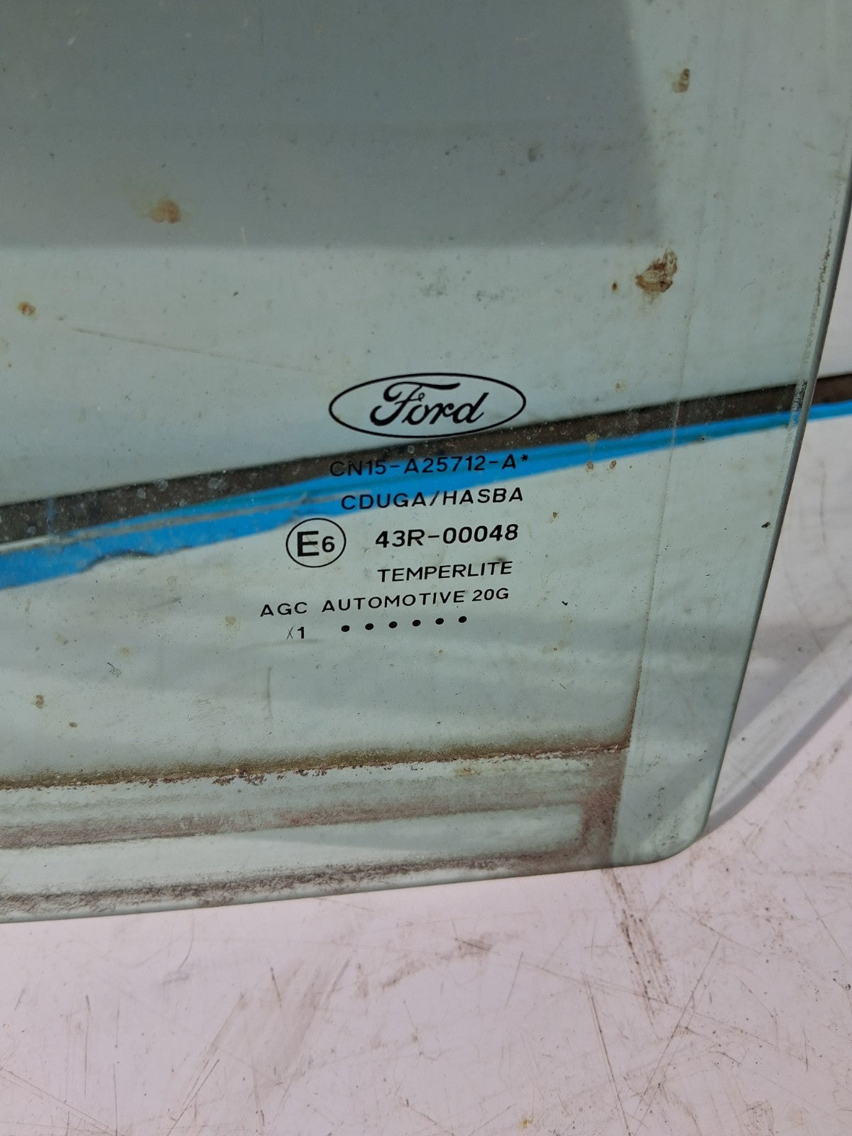 2021 FORD ECOSPORT 71 OSR REAR OFF DRIVER RIGHT SIDE DOOR WINDOW GLASS 43R00049